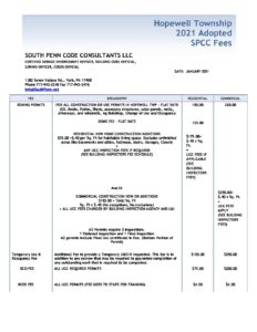 2021 SPCC Fee Schedule | Hopewell Township 2021 SPCC Fee Schedule | Hopewell Township