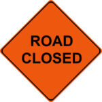 Road Closed traffic warning sign
